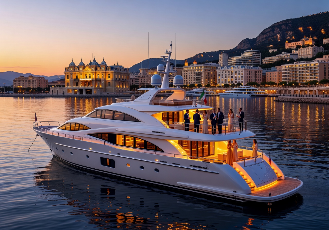 Mediterranean yacht evening Monte Carlo